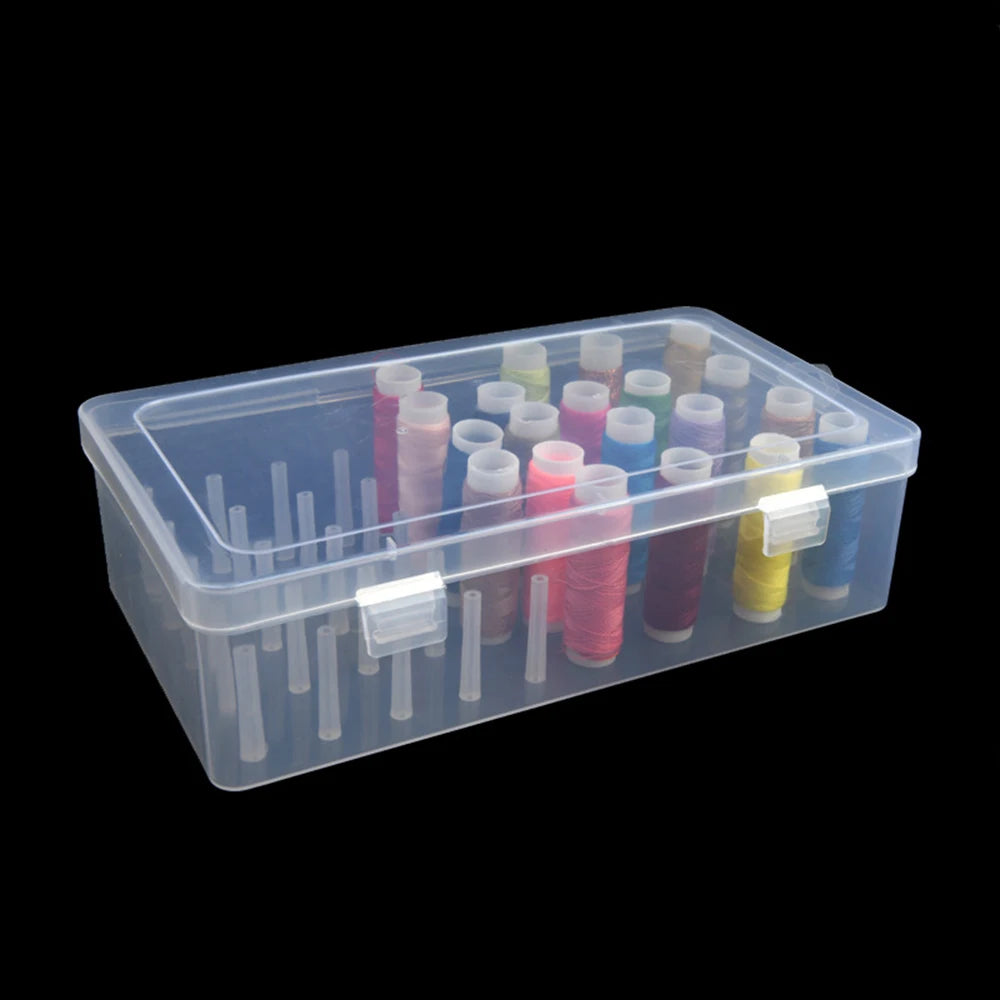 The LaceMaker Diary wire spool organizer holding multiple spools of thread in a compact, organized storage solution.