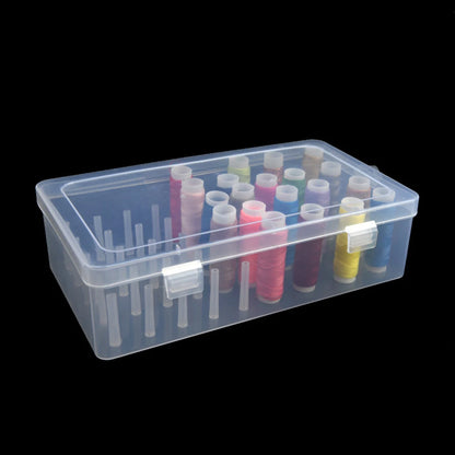 The LaceMaker Diary wire spool organizer holding multiple spools of thread in a compact, organized storage solution.