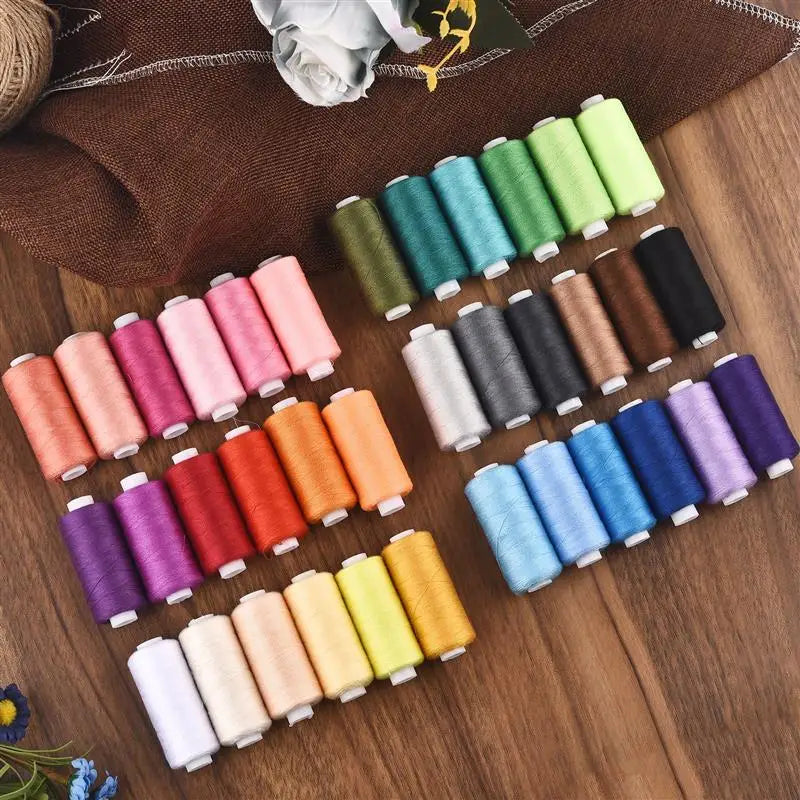 Set of 6 colorful thread spools from The LaceMaker Diary, showcasing vibrant, neatly wound embroidery threads.